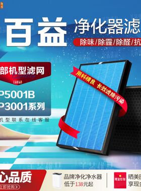 适配百益AP5001B空气净化器AP3001A/B/F/G系列过滤网除甲醛霾滤芯