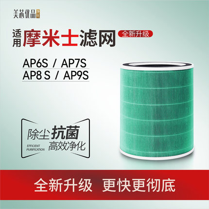适用摩米士Momax空气净化器AP6S/AP7S/AP9S/AP8S滤芯无叶风扇滤网