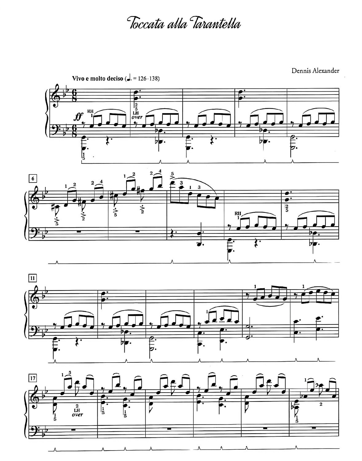 Toccata alla Tarantella钢琴独奏谱-高清电子谱-流行钢琴-电子版