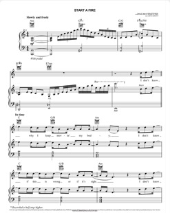 Start A Fire-爱乐之城电影原声版流行歌曲钢琴独奏谱-电子谱