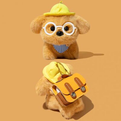 适用漫步者花再zeroair保护套auro clip蓝牙fitclip ultra耳机壳x5pro/x1evo/lolli3/pro/fitbudspro棕色小狗