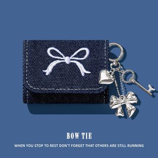 适用1more万魔s20pro保护套s21耳机壳s22耳夹式s12蓝牙q30保护壳q21/q20/q10/es903/aero连体式盒刺绣蝴蝶结