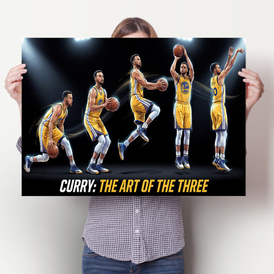 库里篮球明星跳投装饰画