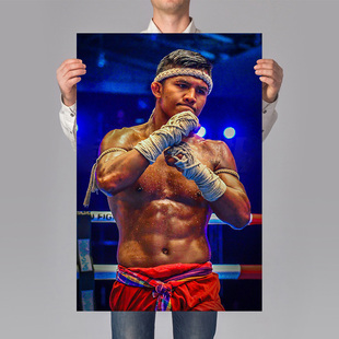 播求肌肉海报泰拳装饰画搏击馆挂画拳击散打武术贴画健身房墙壁画