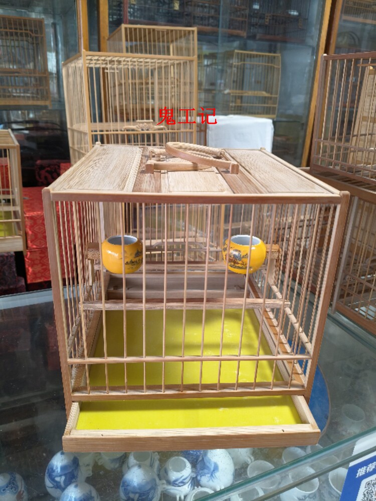 鸟笼 颠颏笼【鬼工记】老竹料做的 杂鸟方笼 颠頦方笼 抽屉笼