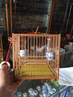 鬼工记 实用养笼 柳莺笼 方笼 小笼直径约18.5厘米 亮笼 鸟笼
