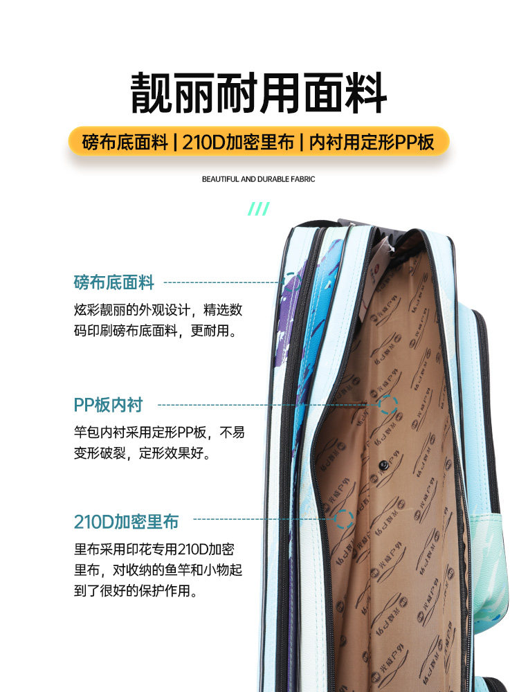 GUANGWEI PU 다채로운 방수 다기능 낚싯대 가방 낚시 장비 가방 바다 극 플랫폼 낚시 미끼 막대 가방