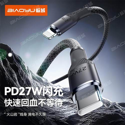 标域适用苹果iPhone手机14pro/13/12数据线pd27w快充双typec100w加粗16promax/15充电器线ctoc车载USB平板/xr