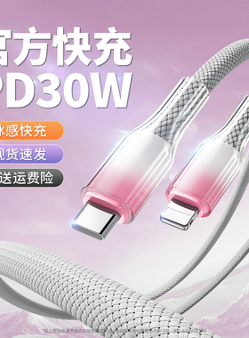 标域适用苹果iPhone14promax快充线13/12mini/11pro手机pd30w平板闪充7plus数据线xr/xs充电器线6s加长2米8p