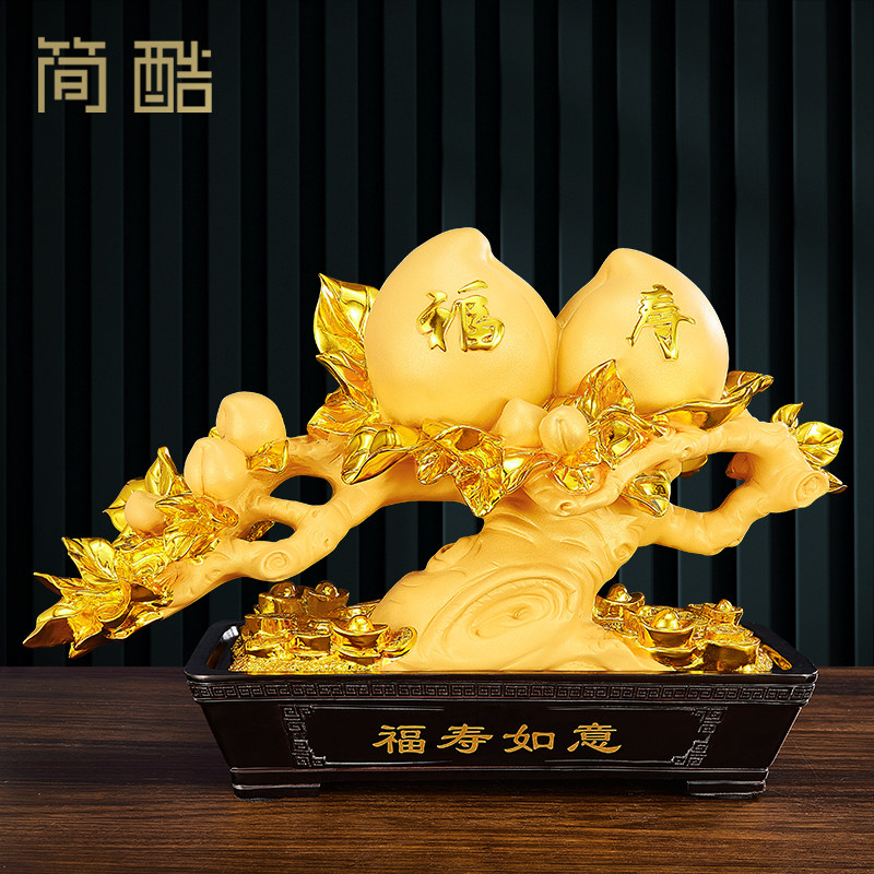 福寿如意寿桃摆件老人长辈祝寿贺寿礼品爷爷奶奶60 70 80生日礼物