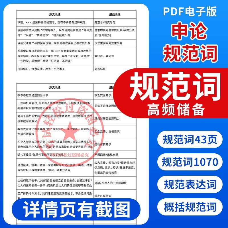 申论规范词规范表达43页电子版申论高频规范