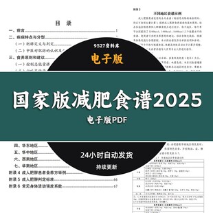国家卫健委减肥食谱2025电子版打印pdf健康减脂成人肥胖食养指南