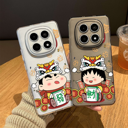 醒狮蜡笔小新适用红米note15pro手机壳14小丸子13情侣turbo4新年12马年11t新款3本命年10过年9女外壳redmi十+