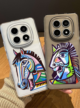 涂鸦彩绘小马手机壳适用红米note15pro透明14情侣13马年turbo4本命年12新年11tpro新款3限定10女9外壳redmi十