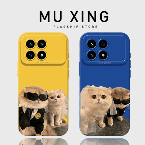 结婚猫咪手机壳适用红米系列