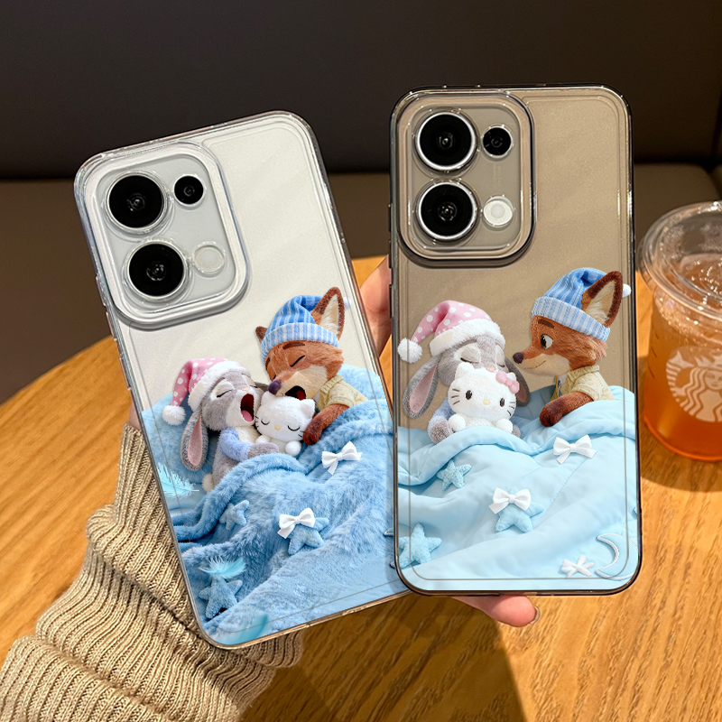 睡觉尼克朱迪手机壳适用oppo系列