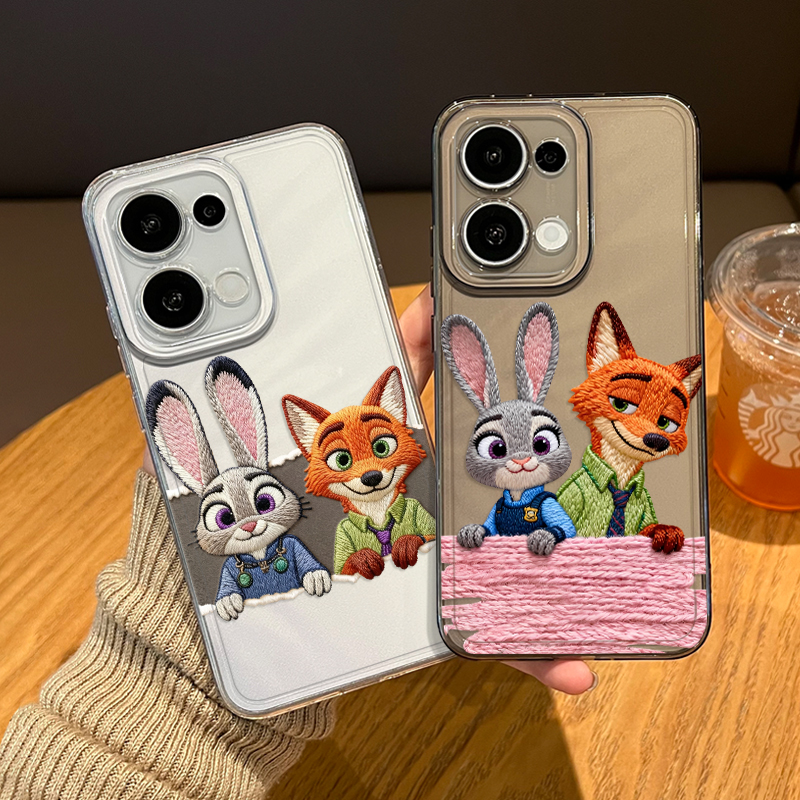 毛绒尼克朱迪手机壳适用oppo系列