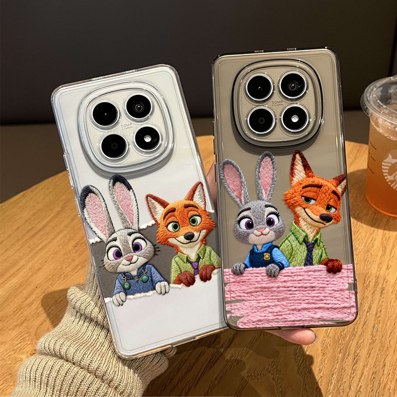 毛绒尼克朱迪手机壳适用红米系列