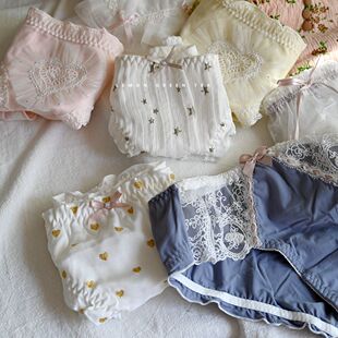 牛奶丝学生短裤 少女中低腰蕾丝纯棉内裤 集合超多美款 25年新断码