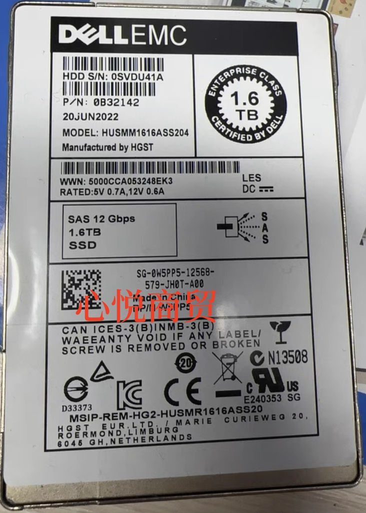 DELL戴尔 R450 R650 R750 R550 服务器 SSD固态硬盘1.6T SAS 12gb