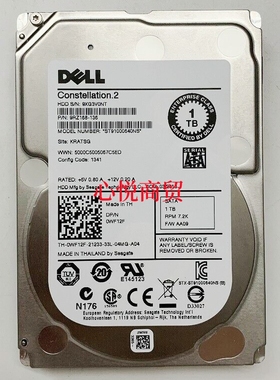 DELL/戴尔 0WF12F ST91000640NS  1T 7.2K 2.5寸 SATA 服务器硬盘