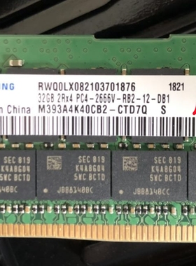 三星M393A4K40CB2-CTD7Q 32GB 2RX4 PC4 2666V ECC REG服务器内存