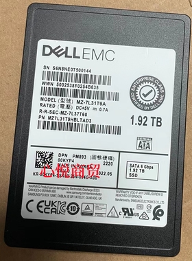 DELL 戴尔 PM893 00KYP4 服务器 SSD固态硬盘 1.92T SATA 6gb 2.5