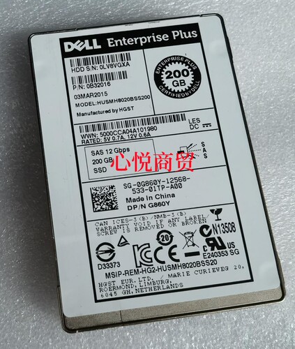 戴尔2.5寸200GSAS固态硬盘