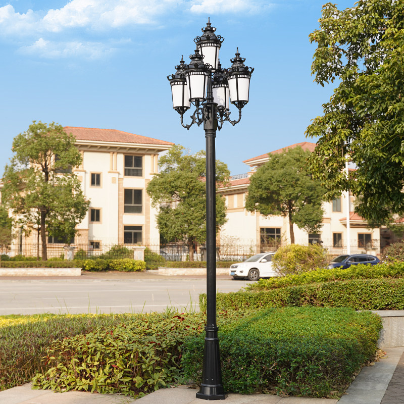 欧式复古太阳能户外庭院路灯led家用防水室外花园小区高杆景观灯