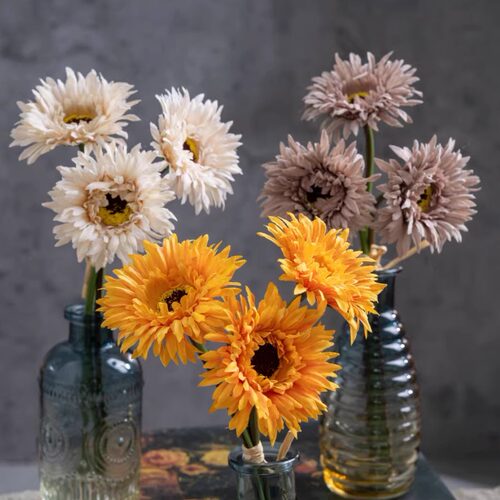 3头金丝拉丝菊扶郎花非洲菊仿真花假花绢花永生花婚庆家居装饰