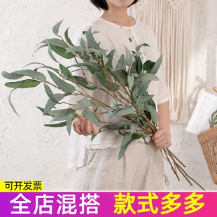仿真柳树叶柳树条景观装饰品插花干花柳树植物树枝树叶干树枝假花