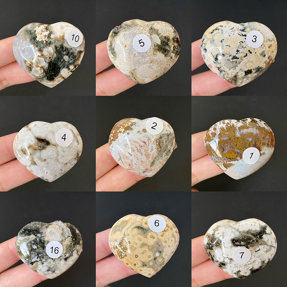天然海洋碧玉爱心手把件