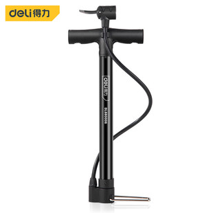 得力自行车打气筒省力电瓶车家用玩具充气筒高压便携轮胎充气泵