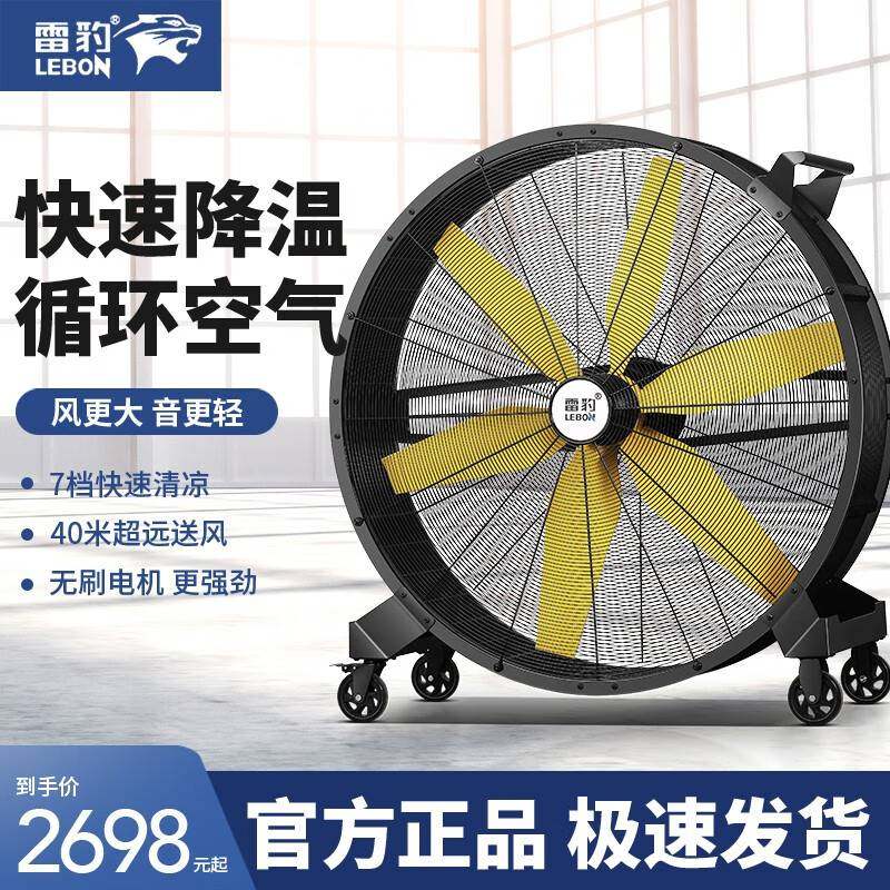 雷豹工厂用工业风扇电风扇大功率车间仓库大风机手推可移动大风扇