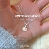 SHOPWendy「浪漫初雪」 S999足银纯银简约少女心雪花项链