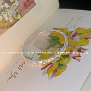 SHOPWendy | 玫瑰来信 足银999.9实心新中式雕花银手镯开口调节