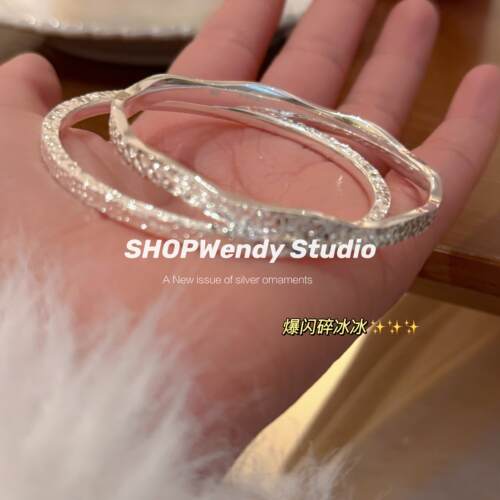 SHOPWendy足银999.9碎冰冰手镯