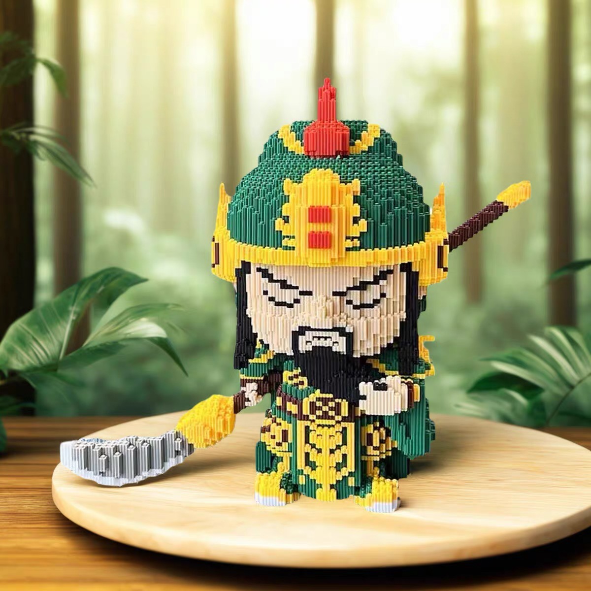 正版三国关羽中国风国潮积木礼物