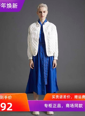 新款摩多伽格羽绒服女短款轻薄白鸭绒简约时尚复古夹克纯色21156