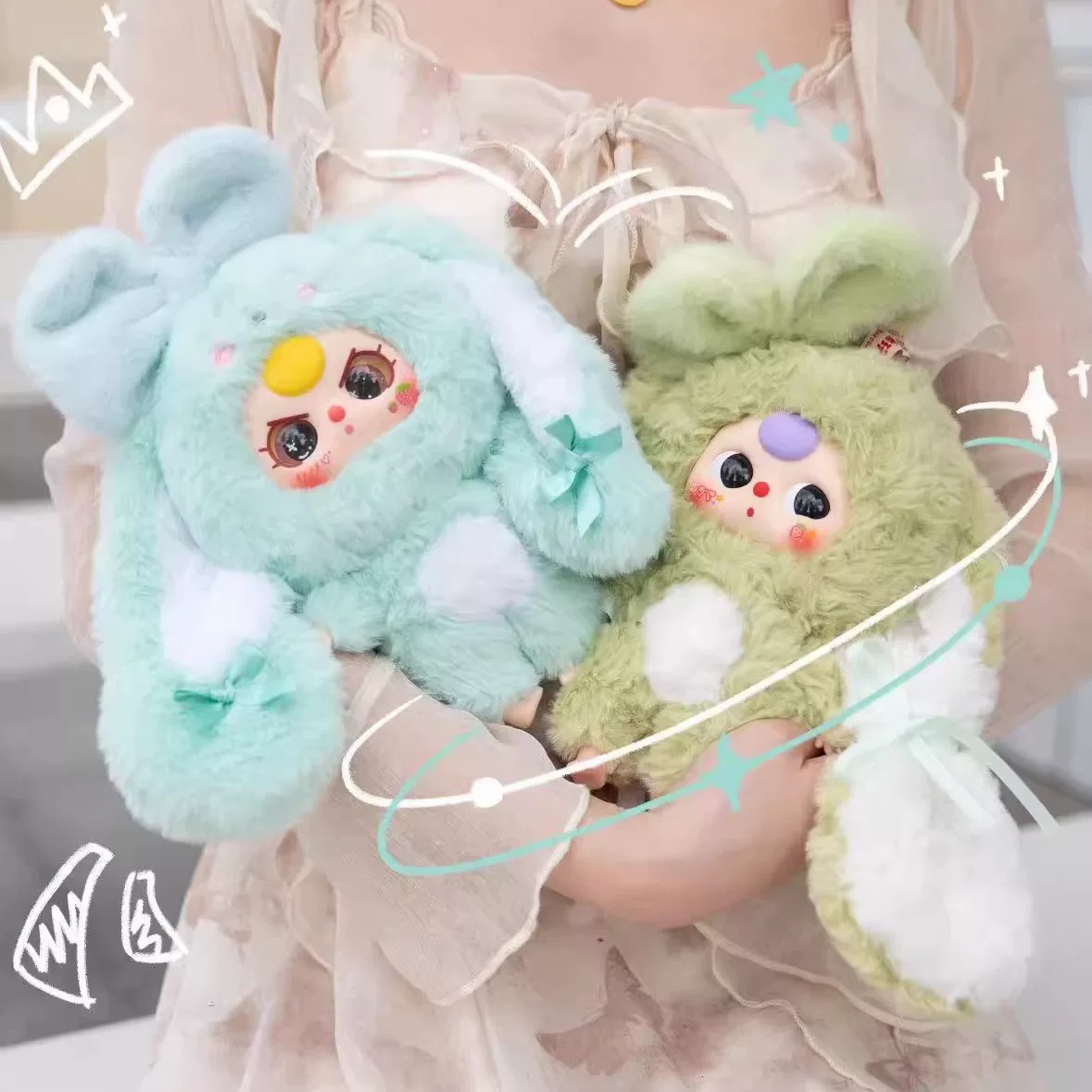 现货包邮Babythree 娃三岁小兔归来毛绒盲盒潮玩摆件公仔礼物