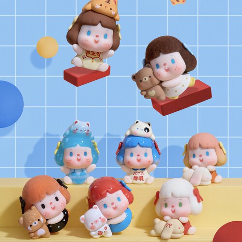现货bubble爱的抱抱系列萌粒盲盒潮玩手办可爱摆件公仔女生日礼物