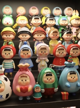 现货包邮mtfu小黄鸭泳圈多多妹格子裙全系列女生可爱手办摆件礼物