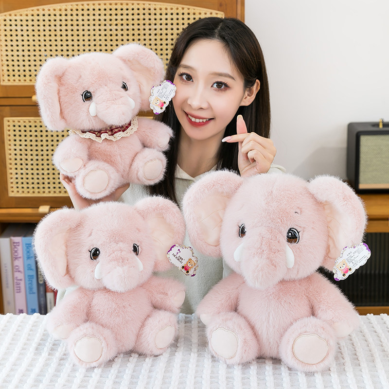 跨境可爱坐姿萌马象大象毛绒玩具公仔女孩睡觉安抚布娃娃生日礼物图片