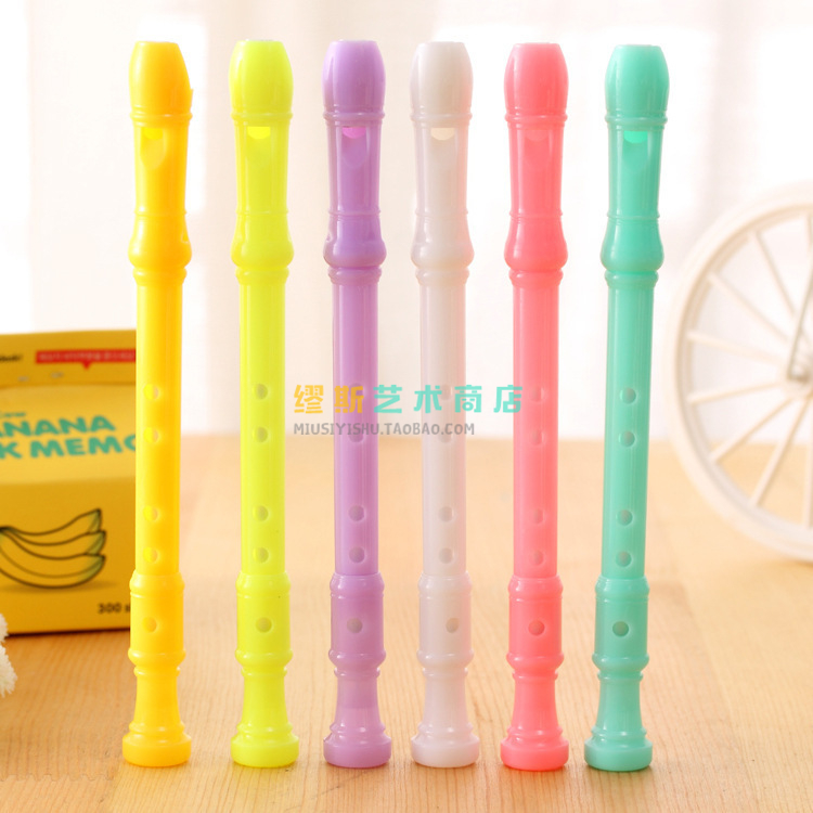 竖笛造型中性笔可吹响黑墨水笔