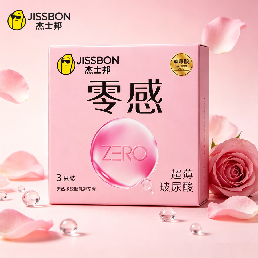 杰士邦零感玻尿酸超薄避孕套3只