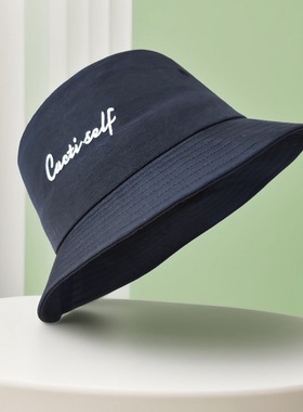 黑色渔夫帽女速干大头围男64大号遮阳防晒盆帽夏季薄款大码旅游帽