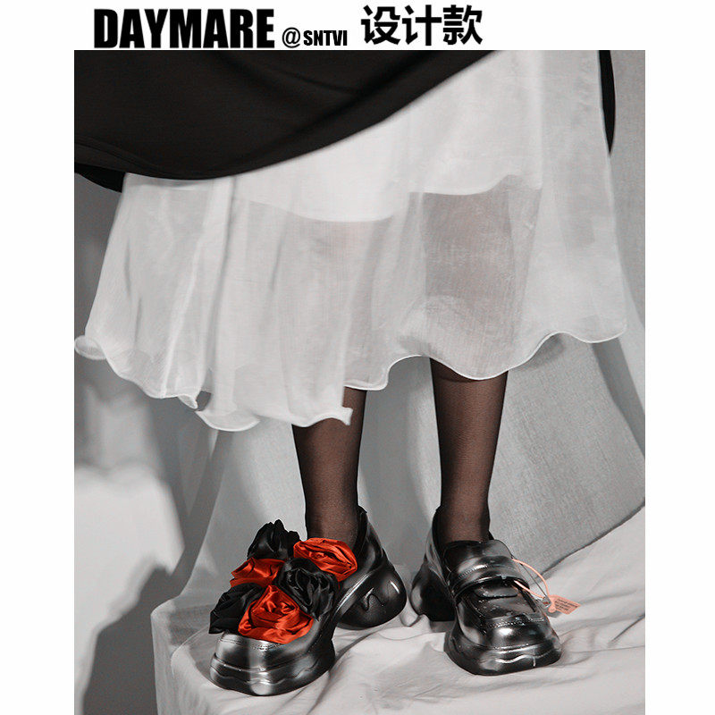 手工定制做旧单鞋黑色