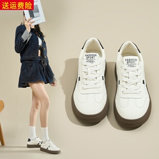 网红甜美休闲平底透气小白鞋女2025秋季新款百搭显小脚瘦学生女鞋