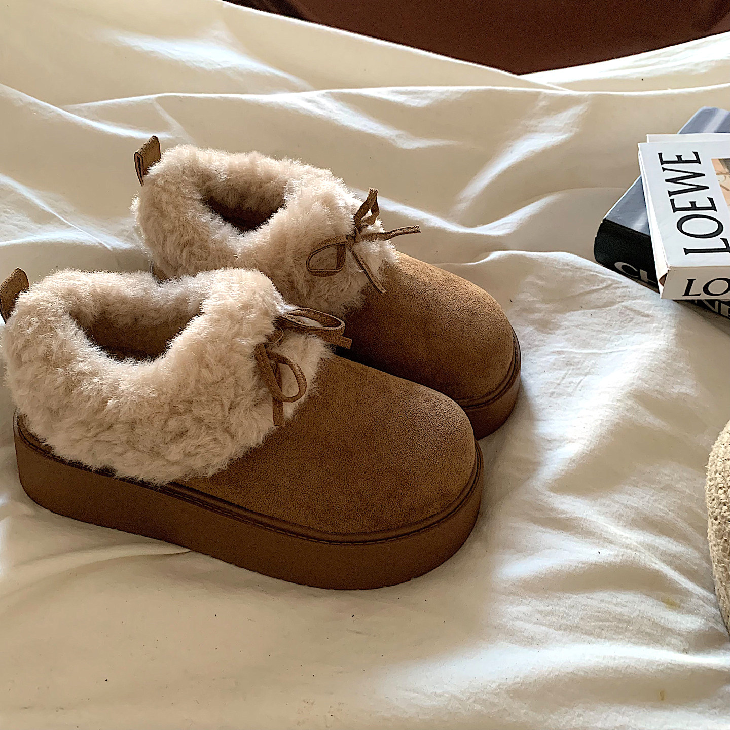 韩版厚底加绒加厚勃肯鞋女冬季ins复古防滑保暖毛毛棉鞋雪地靴潮,女鞋,棉鞋,淘宝优惠券,粉丝福利购,淘宝优惠卷