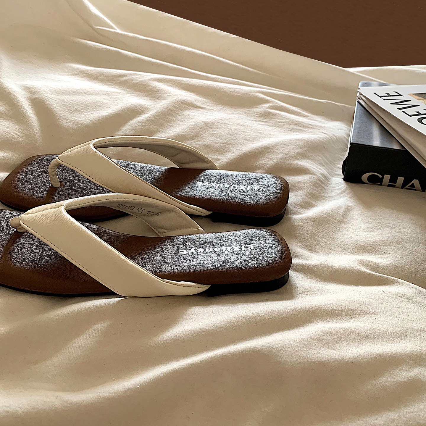 金屿鹿 落日黄昏~ins晚晚风人字拖女夏外穿网红法式复古海边拖鞋,女鞋,人字拖,淘宝优惠券,粉丝福利购,淘宝优惠卷